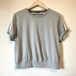 Retro Carrie Grey Stripe Sleeve Sweatshirt Tee